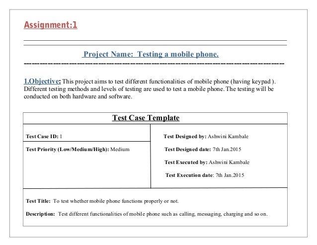 test case template word test case table